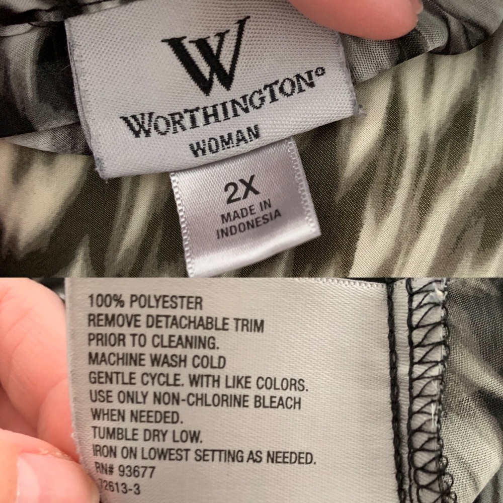 Worthington semi-sheer button down blouse - Picture 7 of 8